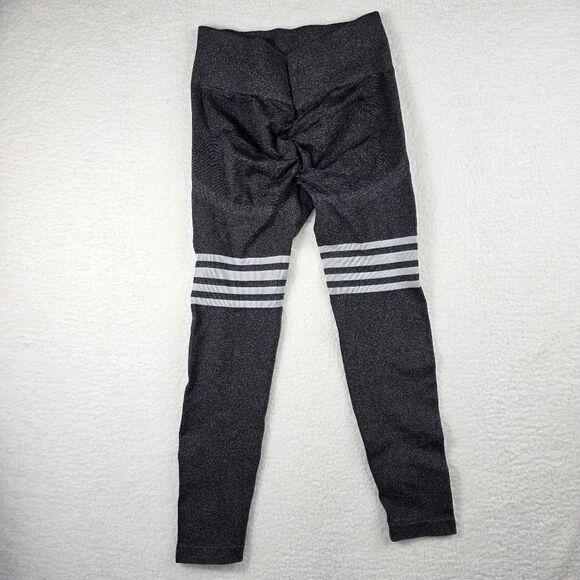 Scrunch Womens Medium Gray And White Striped Butt Scrunch Leggings - Picture 11 of 17